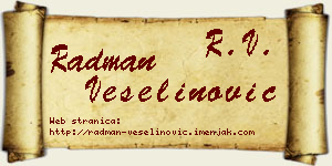 Radman Veselinović vizit kartica